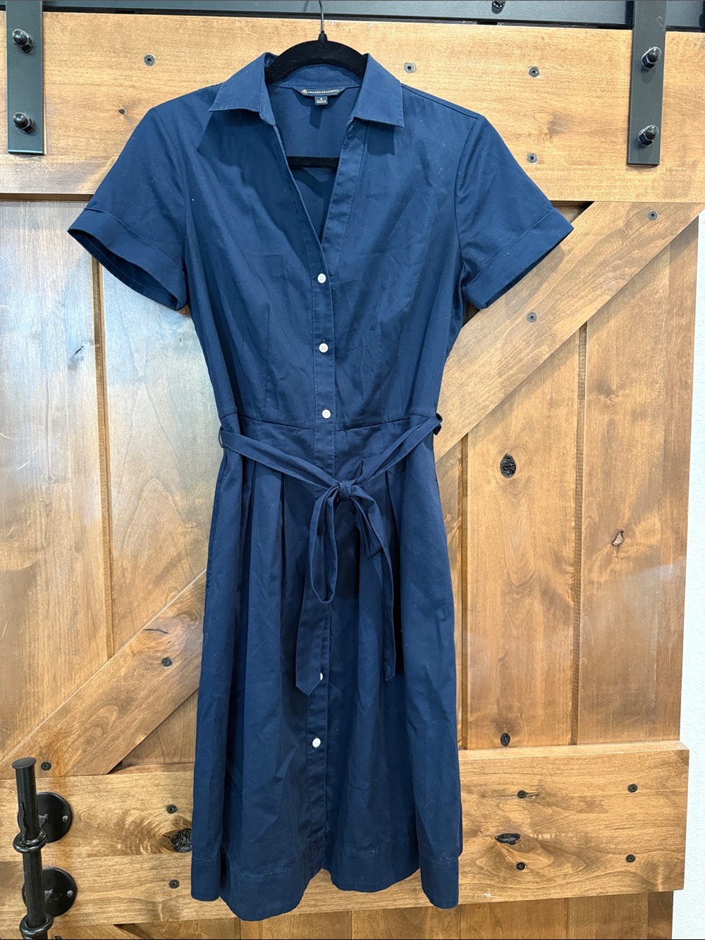 Brooks Brothers Navy Shirt Dress with Tie Waist Size 4